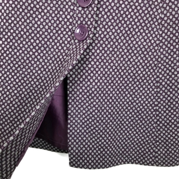 Talbots Wool Skirt Purple with Gray Polka Dots Women's Size 2 - Picture 4 of 7
